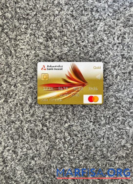 Blank Oman Bank Muscat bank mastercard gold photolook front download for verification